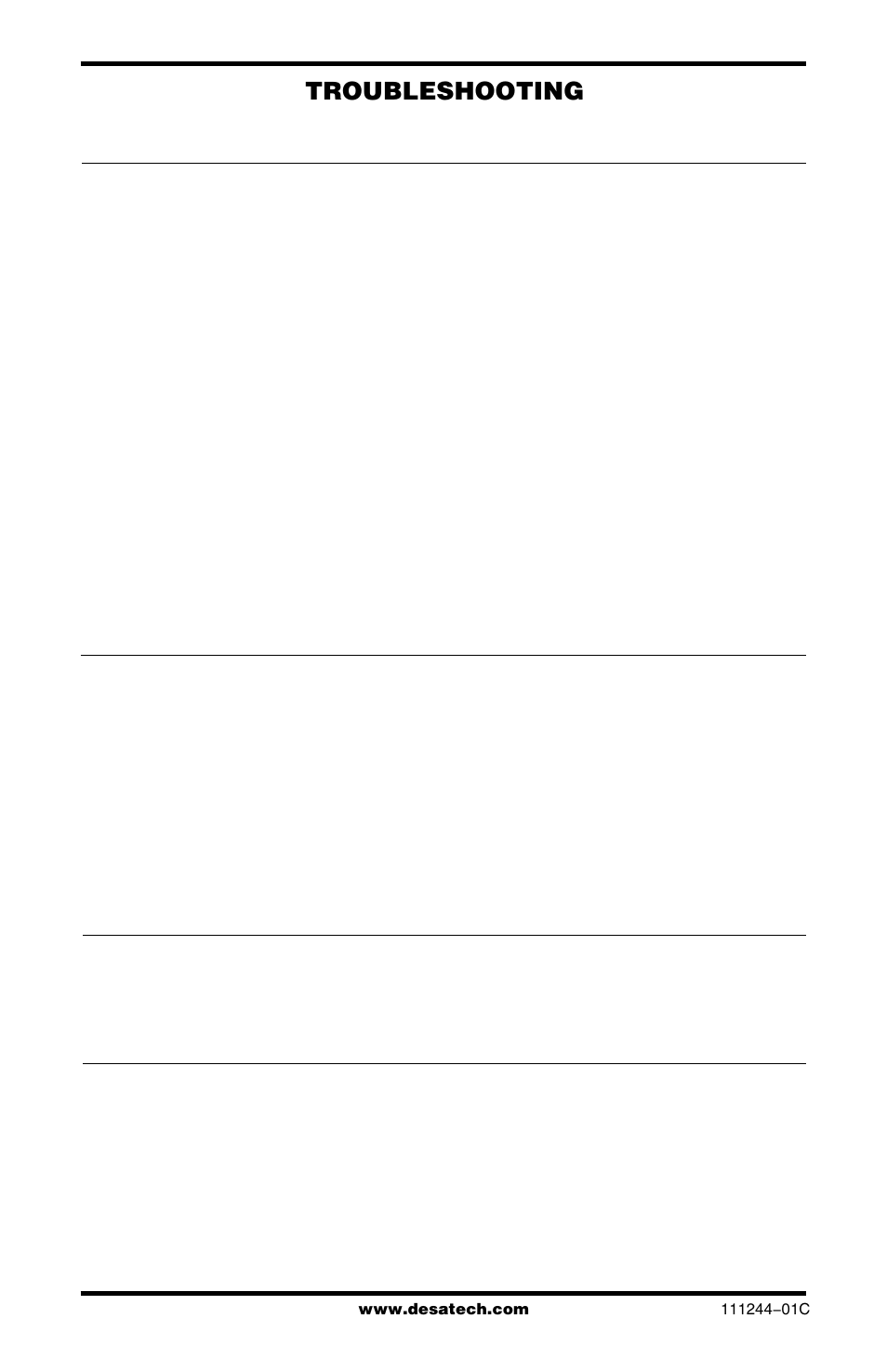 Troubleshooting | Desa FDCFRN User Manual | Page 30 / 44