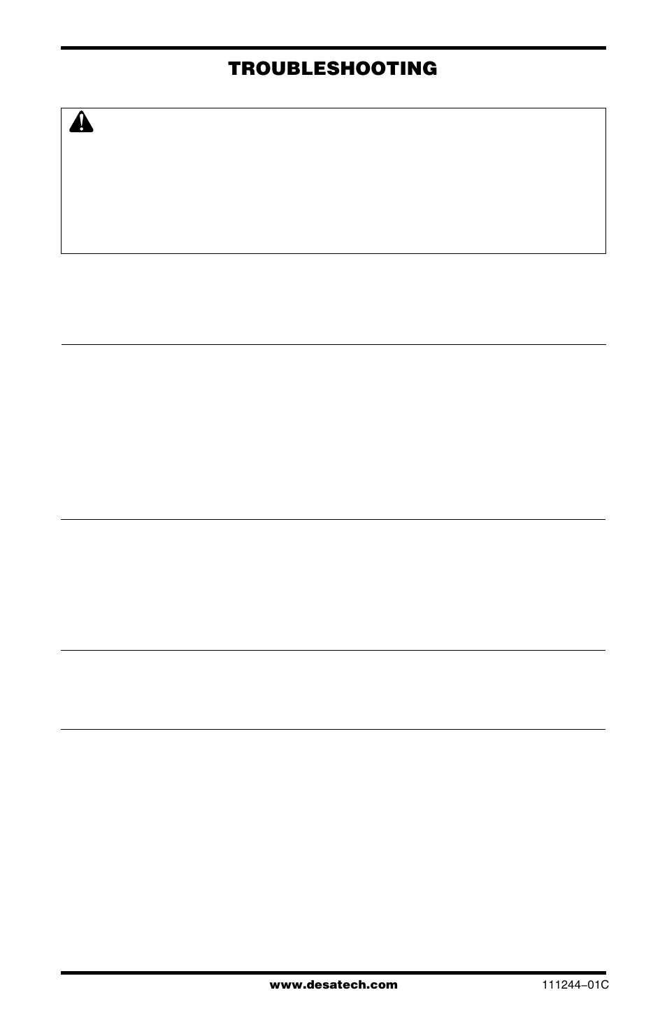 Troubleshooting | Desa FDCFRN User Manual | Page 32 / 44