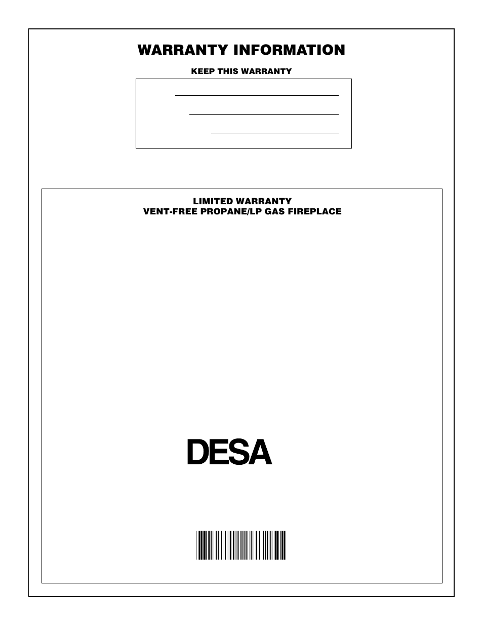 Warranty information, International | Desa VI33PR User Manual | Page 28 / 28