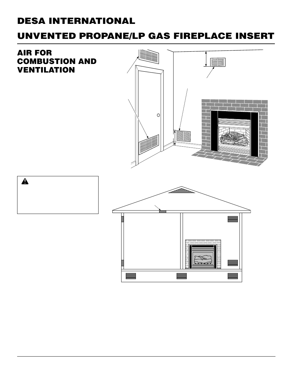 Air for combustion and ventilation, Continued | Desa VI33PR User Manual | Page 6 / 28