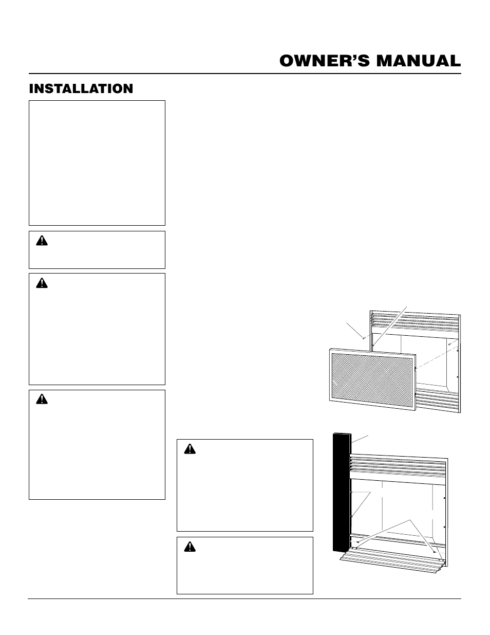 Owner’s manual, Installation | Desa VI33PR User Manual | Page 7 / 28