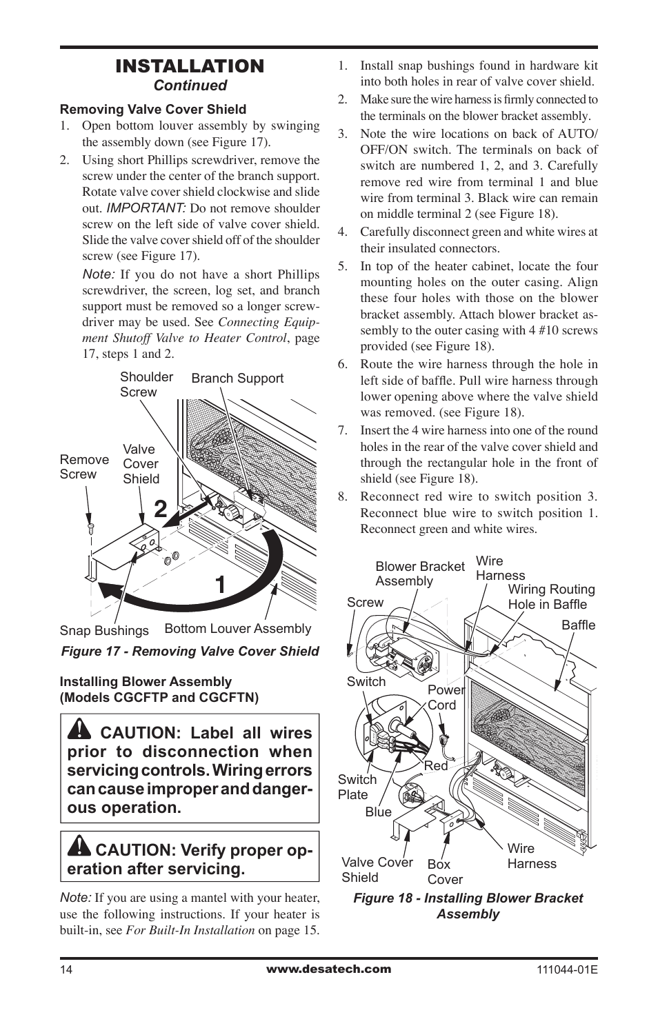Installation | Desa HDCFTP User Manual | Page 14 / 32