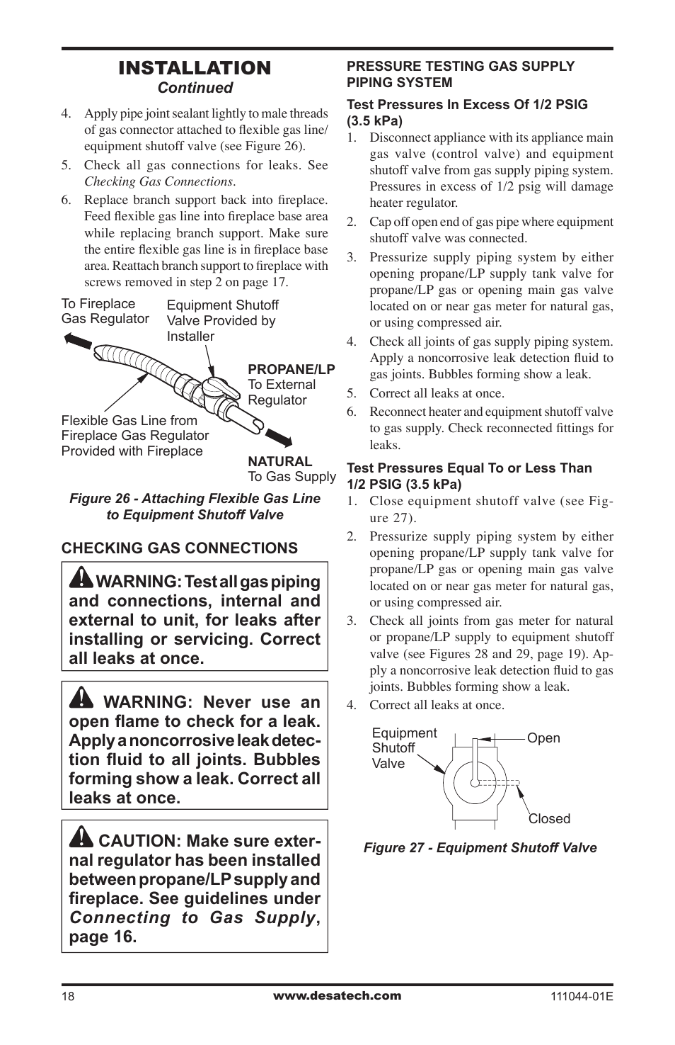 Installation | Desa HDCFTP User Manual | Page 18 / 32