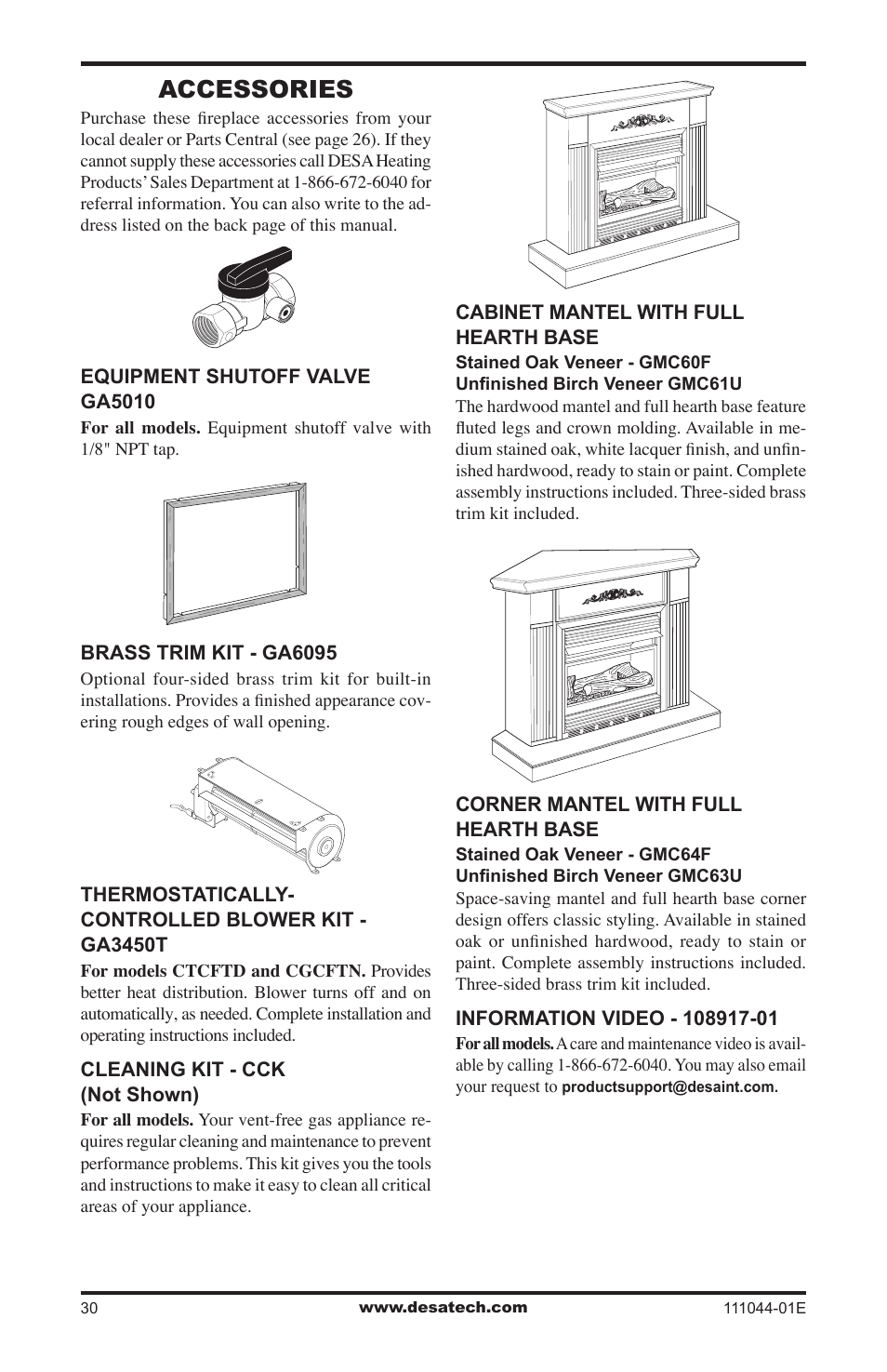 Accessories | Desa HDCFTP User Manual | Page 30 / 32