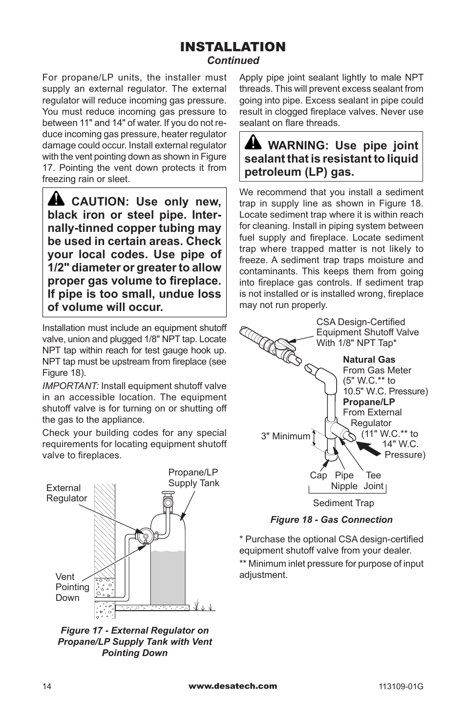Installation | Desa GA3700 User Manual | Page 14 / 36