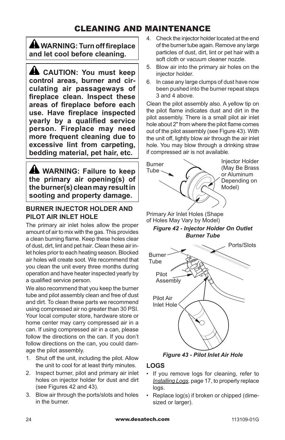 Cleaning and maintenance | Desa GA3700 User Manual | Page 24 / 36