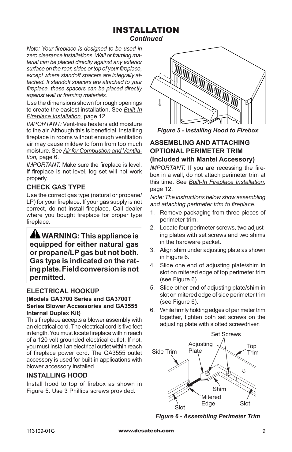 Installation | Desa GA3700 User Manual | Page 9 / 36