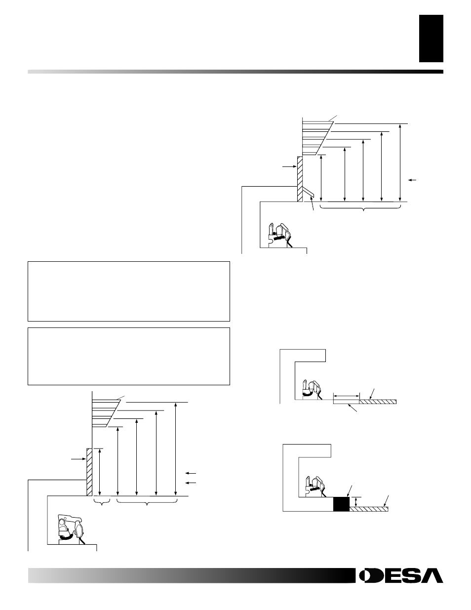 Installation, Continued, Mantel clearances | Floor clearances, Determining minimum mantel clearance | Desa CRL2718 User Manual | Page 9 / 42