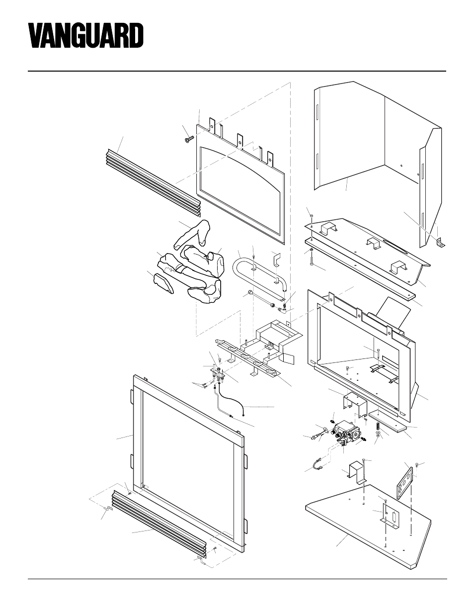 Bdv34na and bdv34pa, Direct-vent fireplace (natural/propane/lp), Illustrated parts breakdown | Desa BDV34PA User Manual | Page 34 / 36