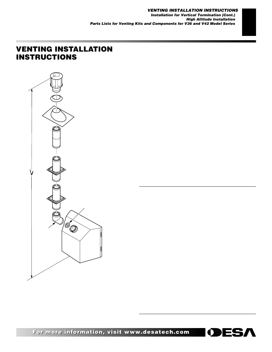 Venting installation instructions, Continued | Desa CHDV47NR User Manual | Page 15 / 44