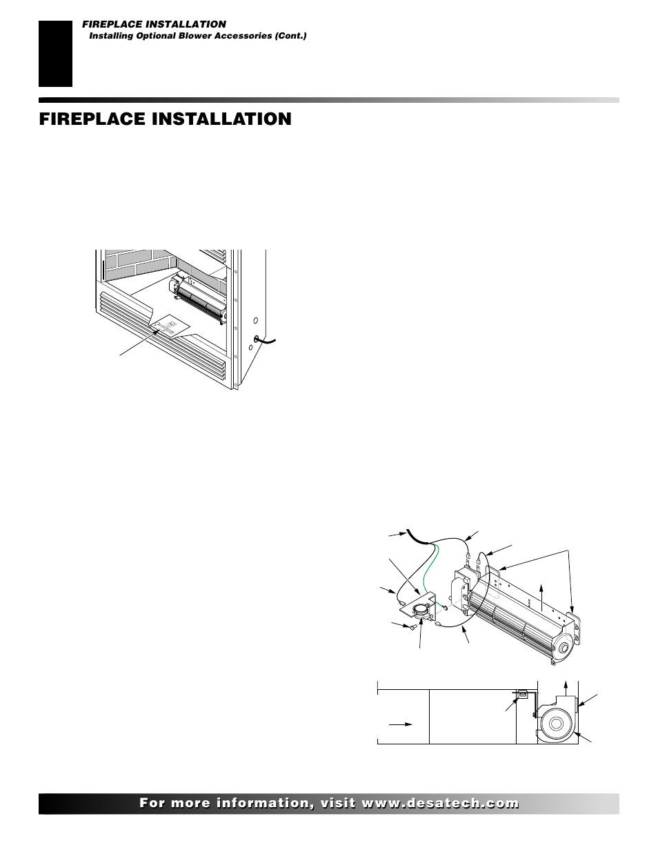 Fireplace installation, Continued | Desa CHDV47NR User Manual | Page 18 / 44