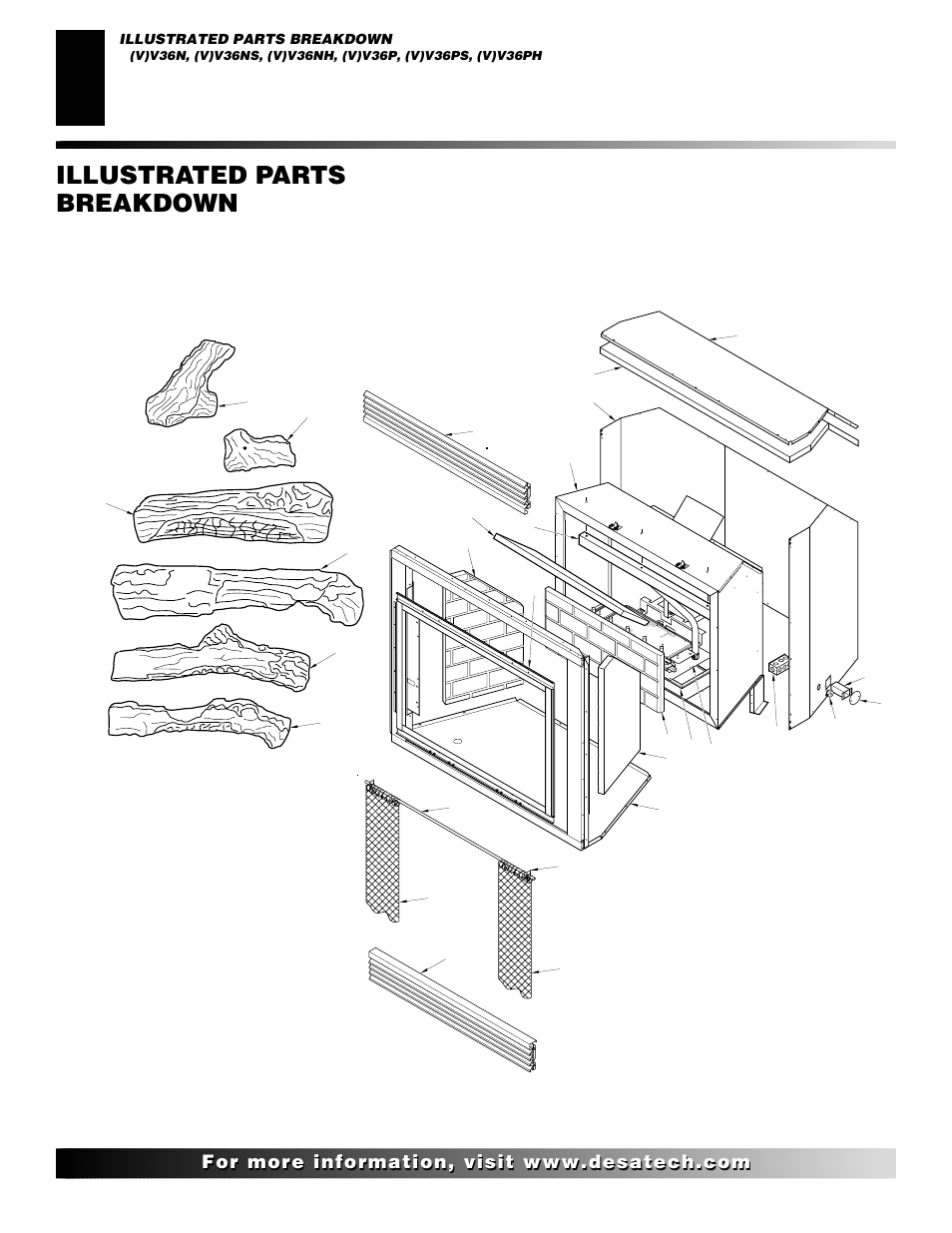 Illustrated parts breakdownand parts list, Illustrated parts breakdown | Desa CHDV47NR User Manual | Page 34 / 44