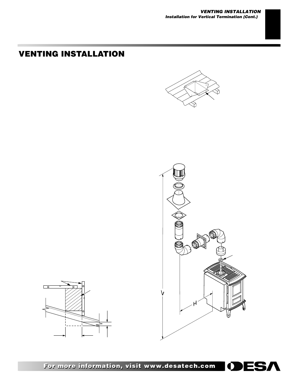 Venting installation, Continued | Desa CSDPBN User Manual | Page 17 / 42