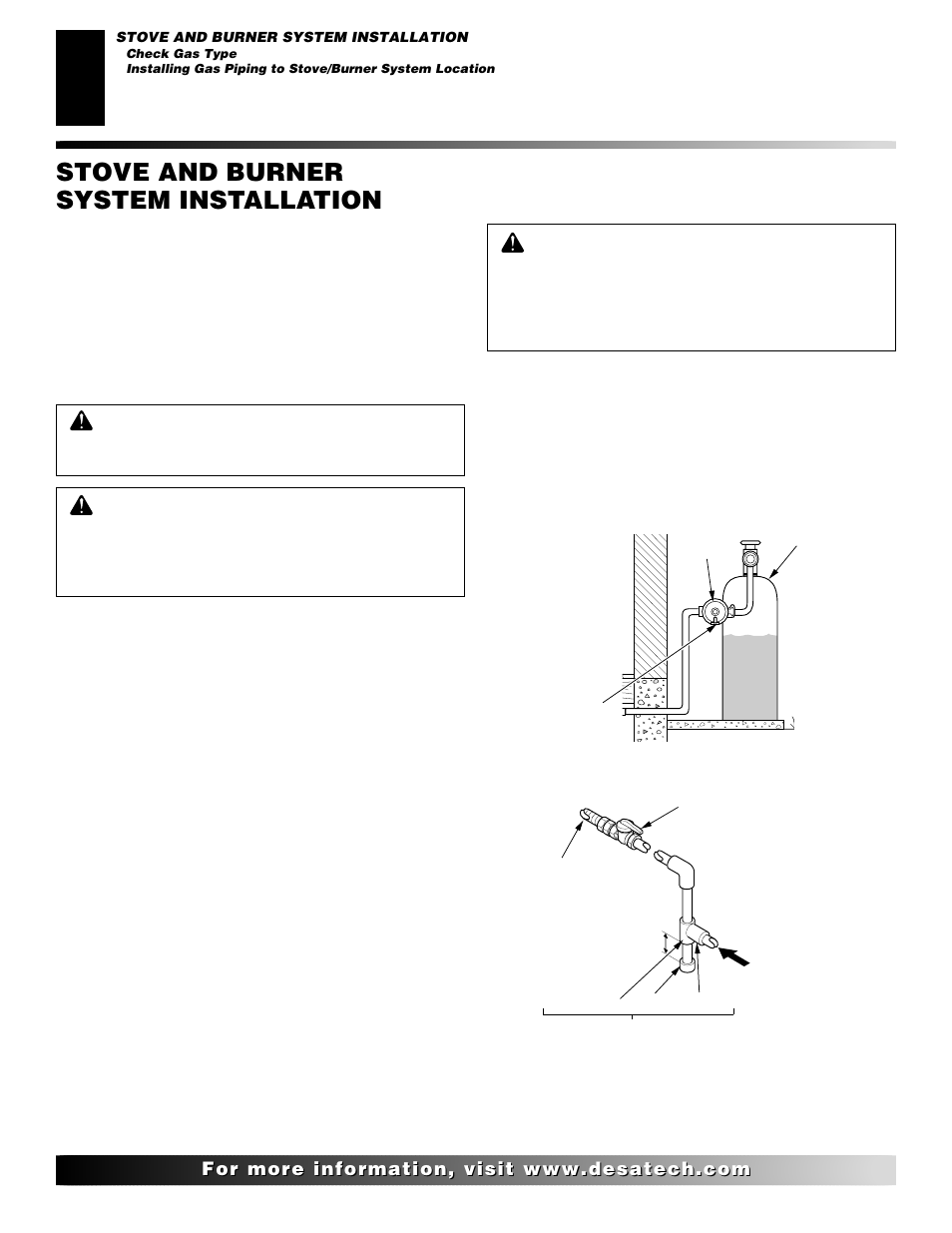 Stove and burner system installation | Desa CSDPBN User Manual | Page 20 / 42