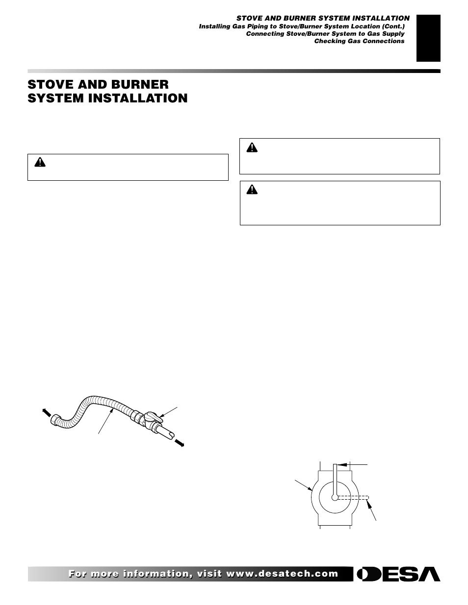 Stove and burner system installation, Continued | Desa CSDPBN User Manual | Page 21 / 42
