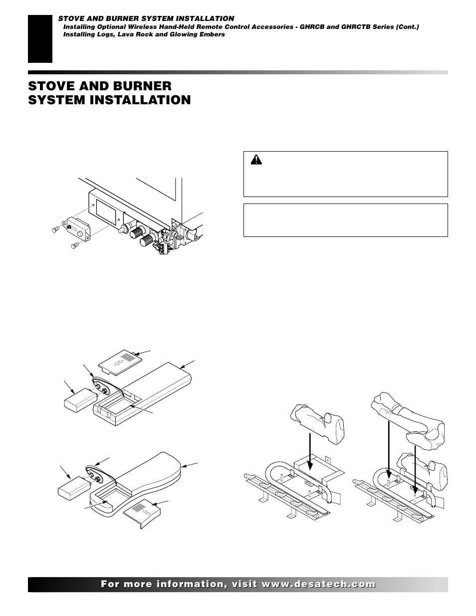 Stove and burner system installation, Continued | Desa CSDPBN User Manual | Page 24 / 42