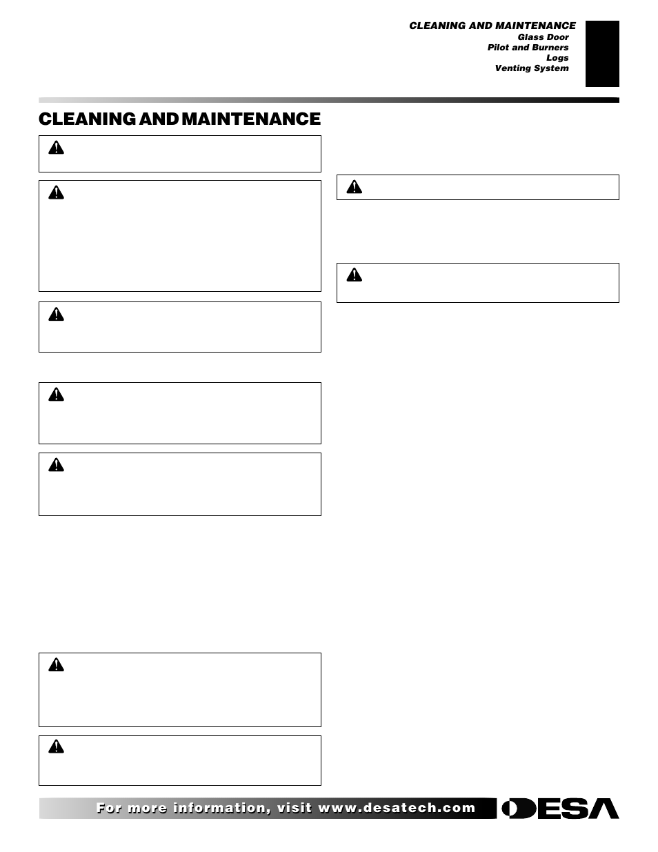 Cleaning and maintenance | Desa CSDPBN User Manual | Page 29 / 42