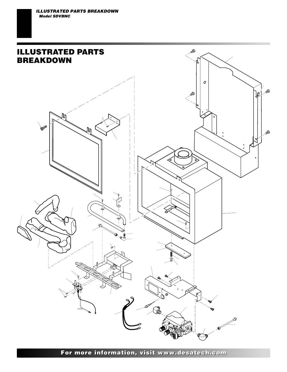 Illustrated parts breakdown, Model sdvbnc | Desa CSDPBN User Manual | Page 34 / 42