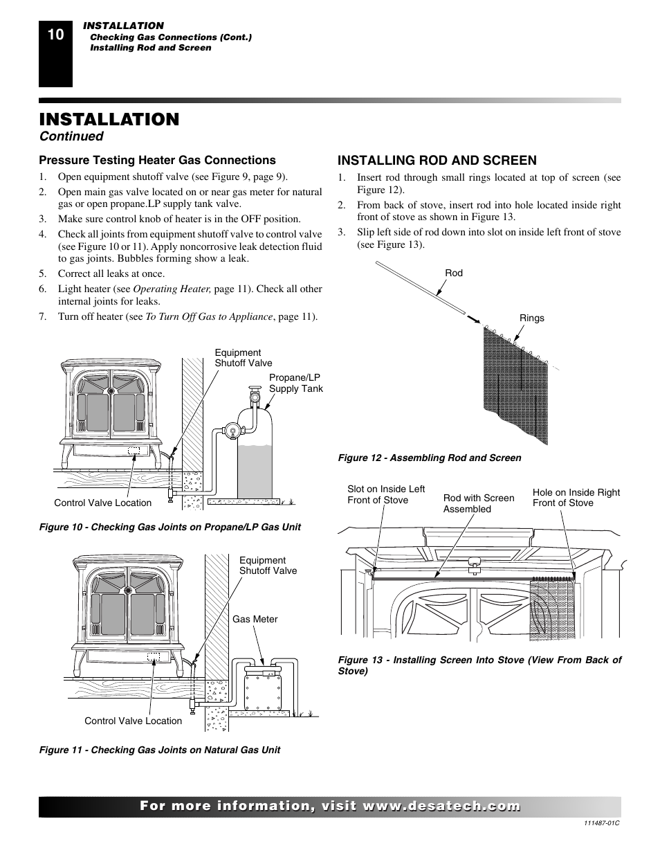 Installation, Continued | Desa CSPIPT User Manual | Page 10 / 26