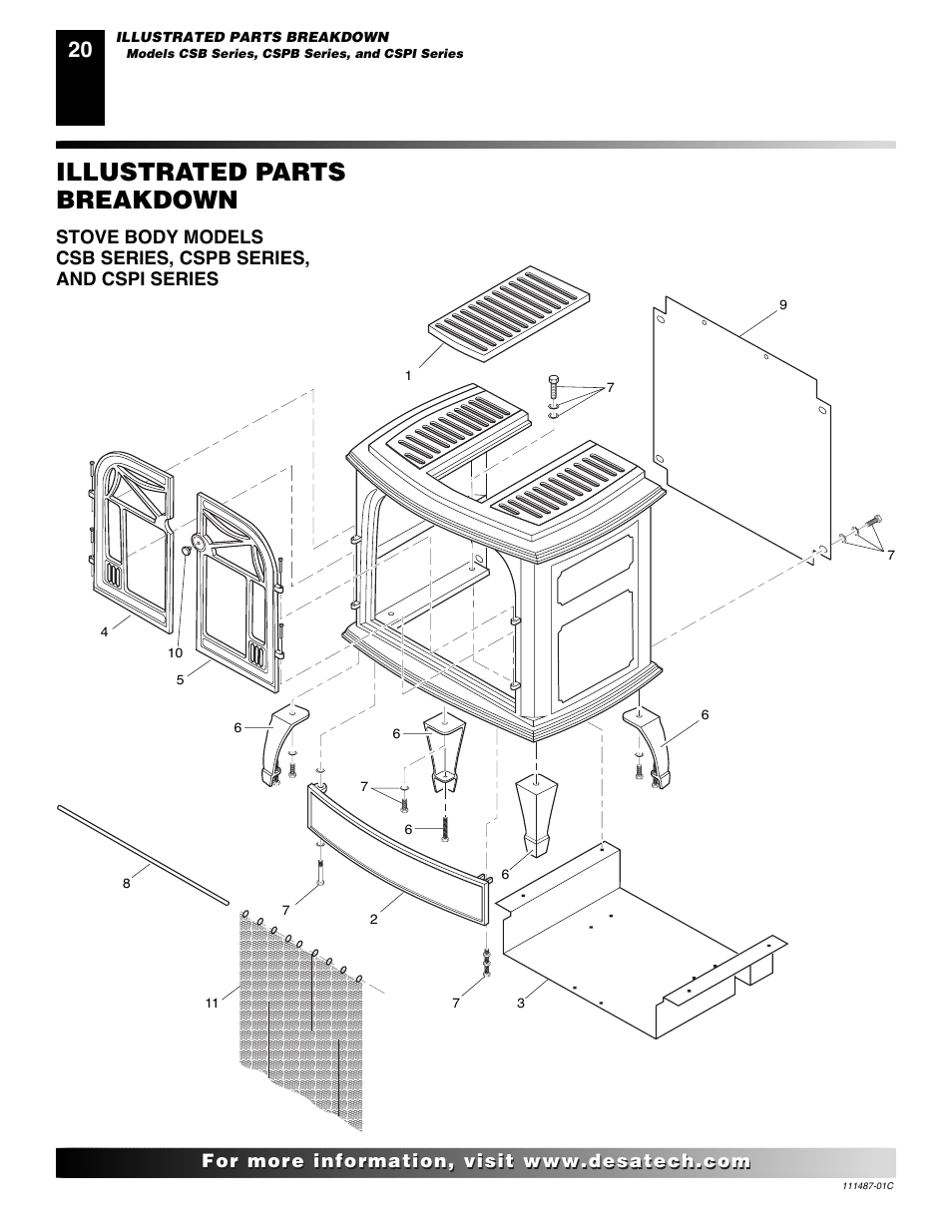 Illustrated parts breakdown | Desa CSPIPT User Manual | Page 20 / 26