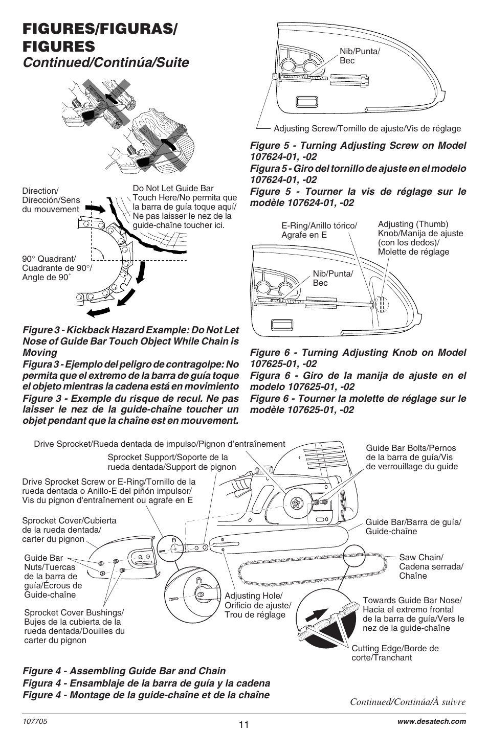 Figures/figuras/ figures, Continued/continúa/suite | Desa EL-8: 107624-01 User Manual | Page 11 / 44