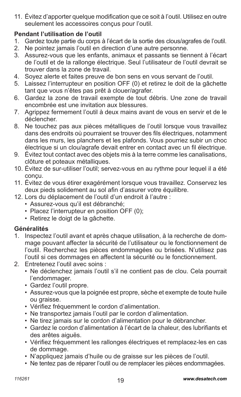 Desa PEBNS11/4-B User Manual | Page 19 / 24