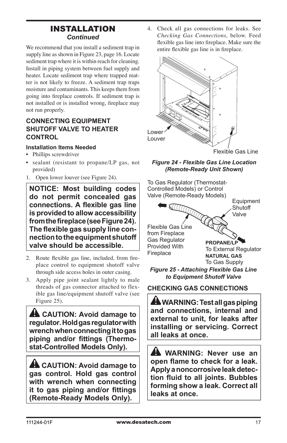 Installation | Desa FDCFTP User Manual | Page 17 / 48