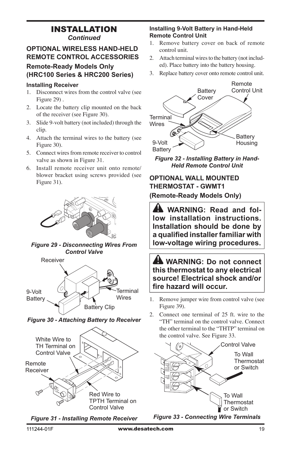 Installation | Desa FDCFTP User Manual | Page 19 / 48