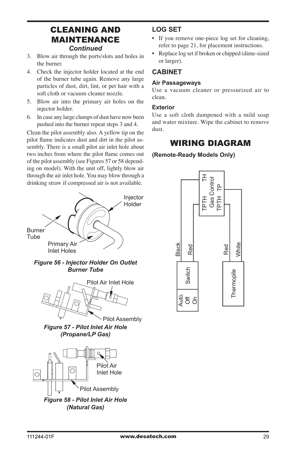 Wiring diagram, Cleaning and maintenance | Desa FDCFTP User Manual | Page 29 / 48
