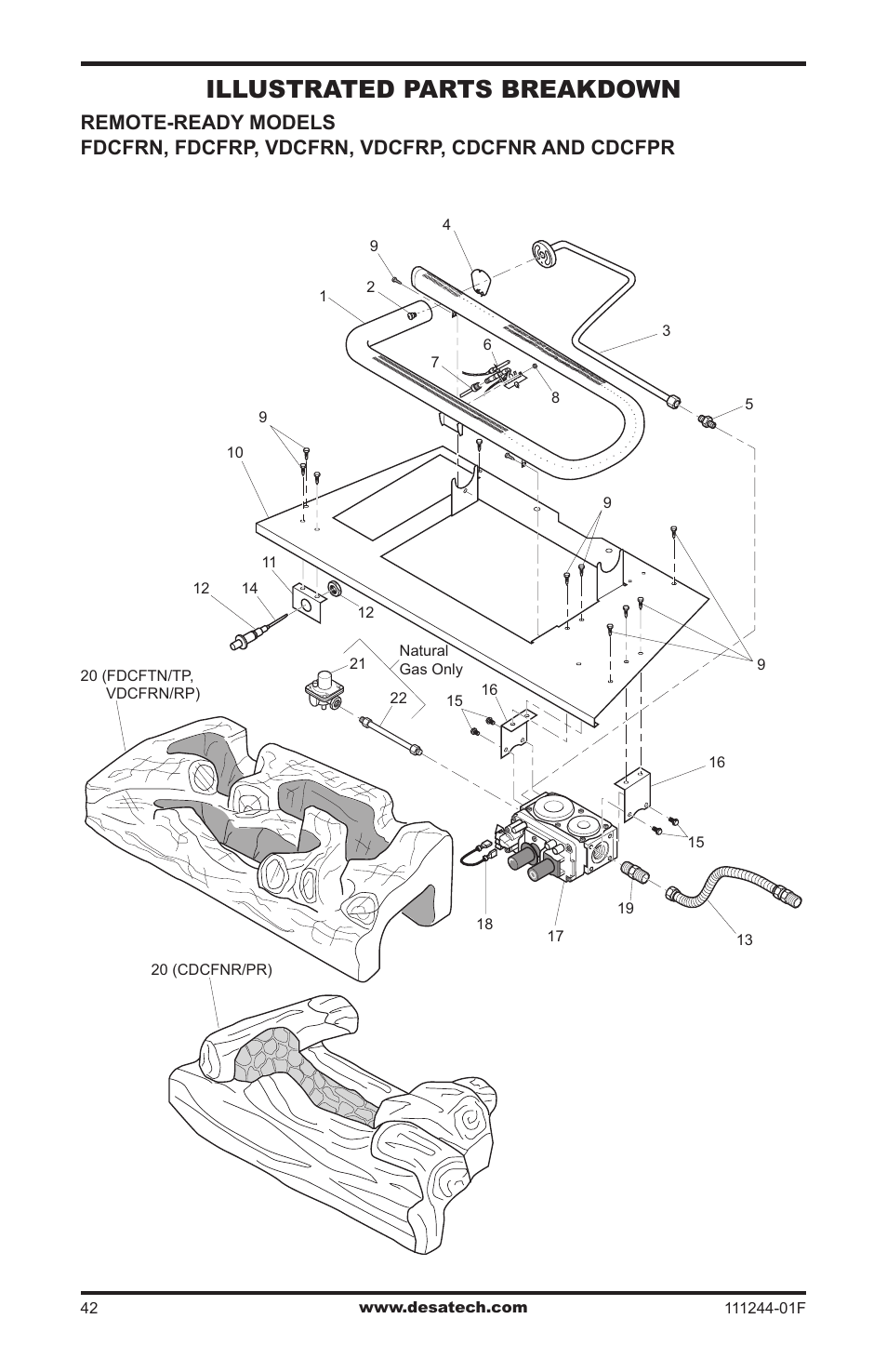 Illustrated parts breakdown | Desa FDCFTP User Manual | Page 42 / 48
