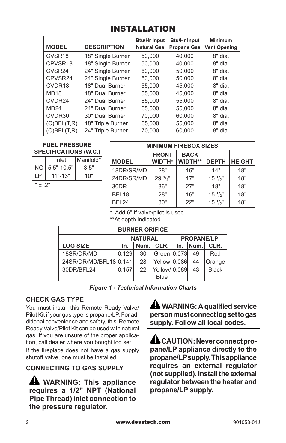 Installation | Desa GA9150A User Manual | Page 2 / 12