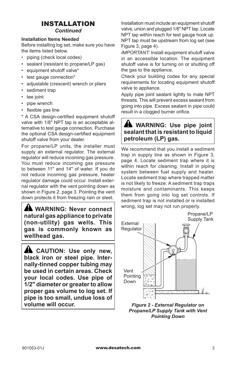 Installation | Desa GA9150A User Manual | Page 3 / 12