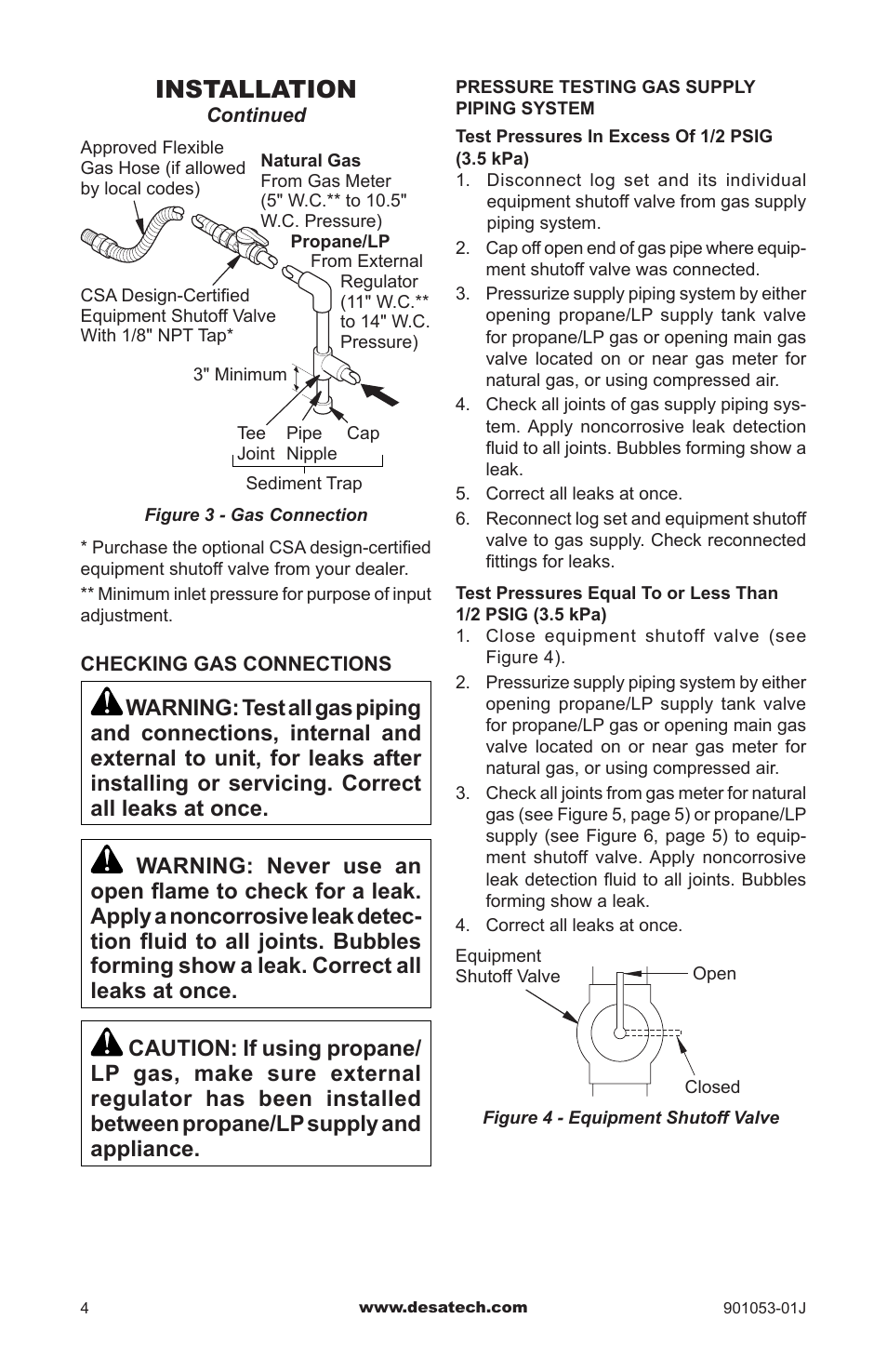 Installation | Desa GA9150A User Manual | Page 4 / 12