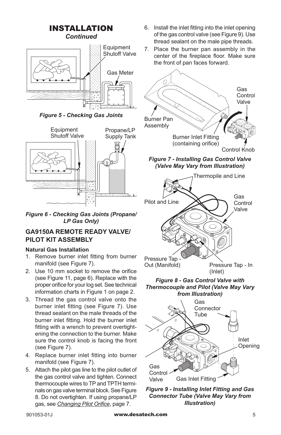 Installation | Desa GA9150A User Manual | Page 5 / 12