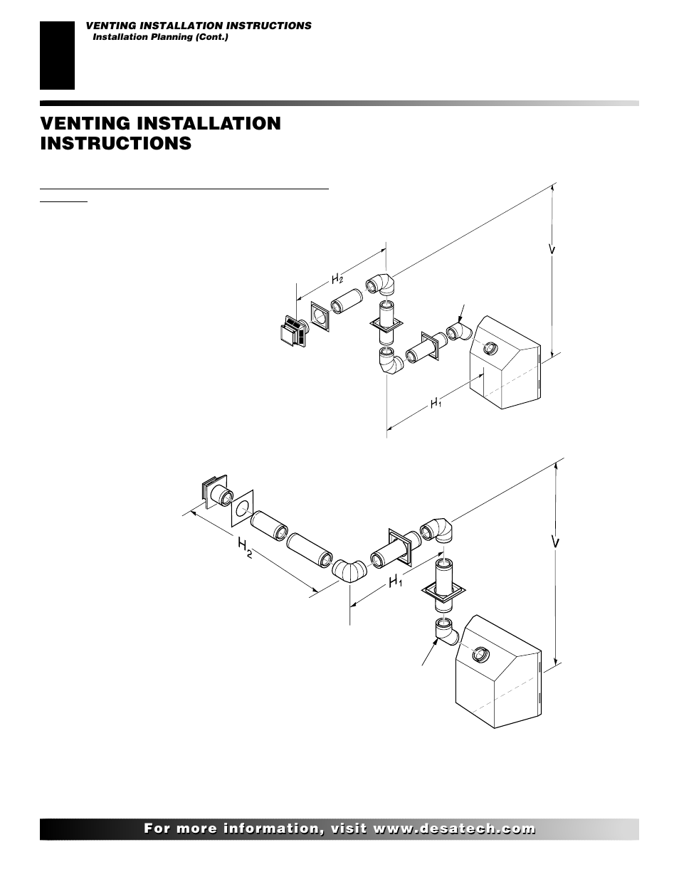 Venting installation instructions, Continued | Desa CHDV42NR User Manual | Page 12 / 44