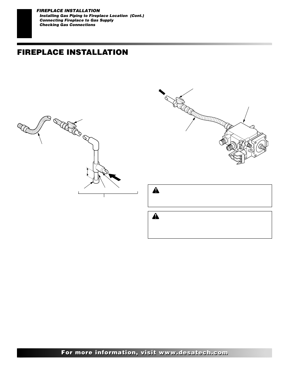 Fireplace installation, Continued | Desa CHDV42NR User Manual | Page 20 / 44