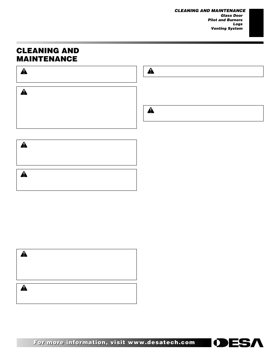 Cleaning and maintenance | Desa CHDV42NR User Manual | Page 29 / 44