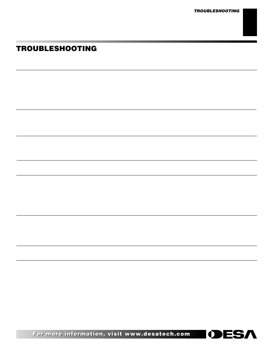 Troubleshooting, Continued | Desa CHDV42NR User Manual | Page 31 / 44