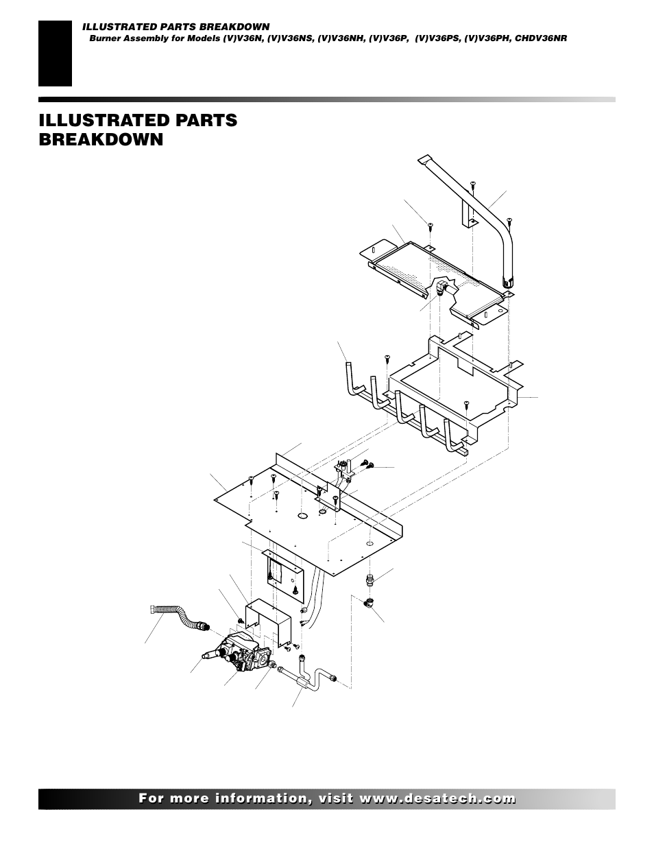 Illustrated parts breakdown | Desa CHDV42NR User Manual | Page 36 / 44