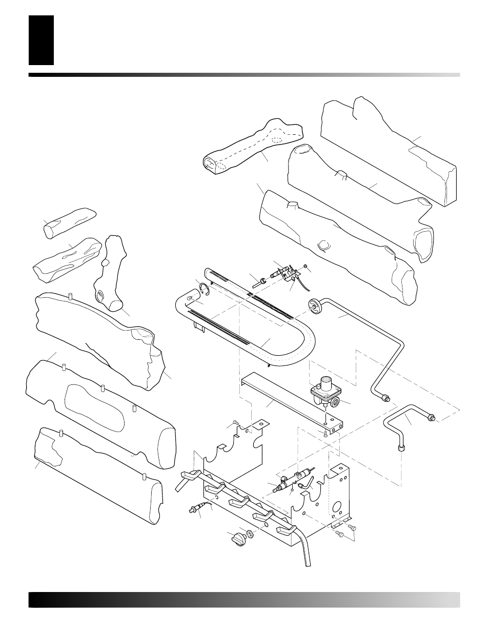 Illustrated parts breakdown, Smoky mountain oak logs, Biltmore split oak logs | Desa CGD3018N User Manual | Page 26 / 40