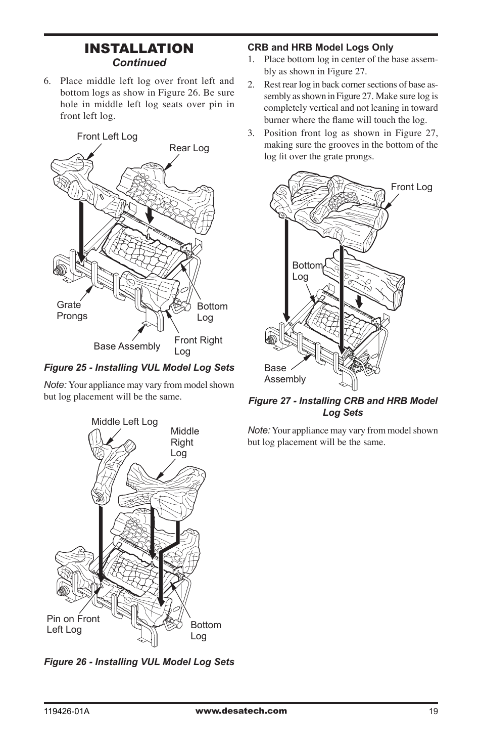 Installation | Desa VUL18 User Manual | Page 19 / 44