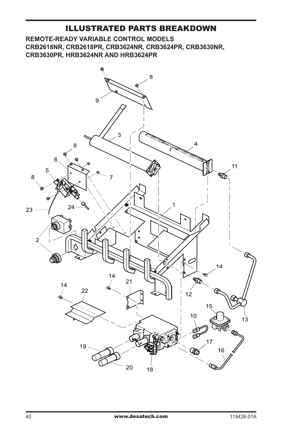 Illustrated parts breakdown | Desa VUL18 User Manual | Page 40 / 44