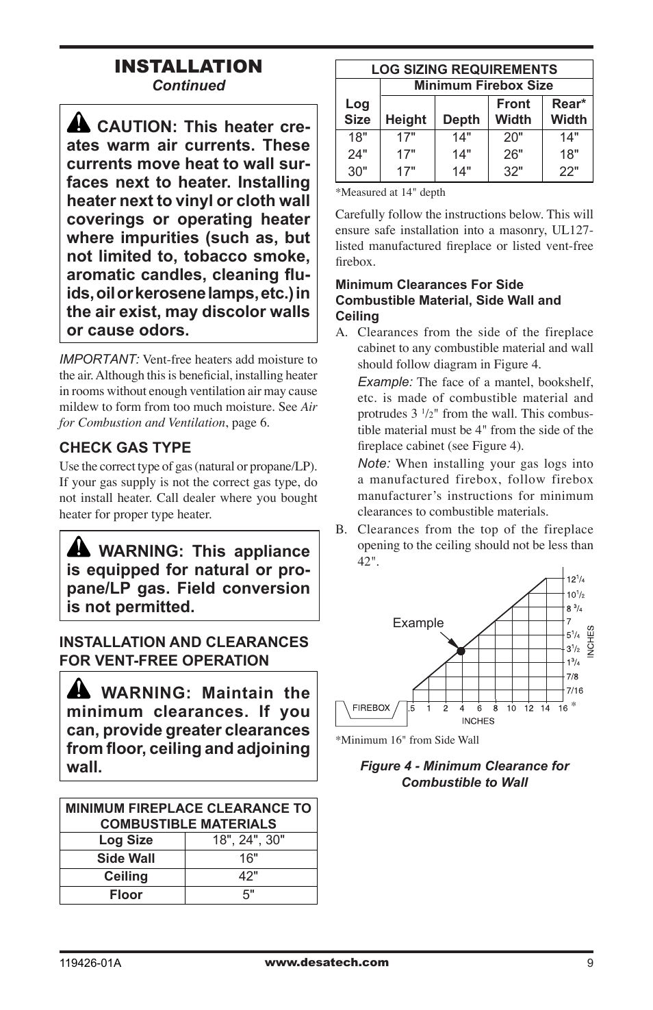 Installation | Desa VUL18 User Manual | Page 9 / 44