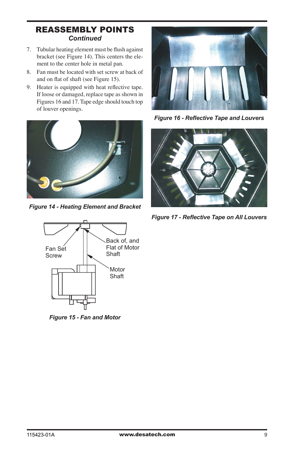 Reassembly points | Desa PG15EA User Manual | Page 9 / 12