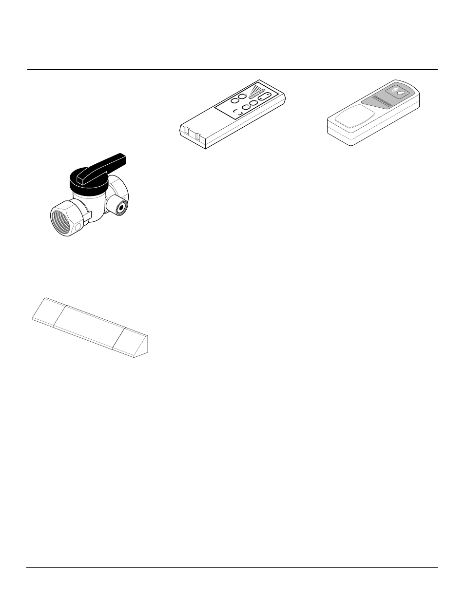 Owner’s manual, Accessories, Fireplace hood | Manual shutoff valve - ga5010, Lava rock - ga6060, Damper clamp - ga6080, Receiver and hand-held remote control kit ghrc, Wall-mount thermostat switch - gwmt1, Wall-mount on/off switch - gwms2, Not shown) | Desa CFS18NRA User Manual | Page 25 / 26