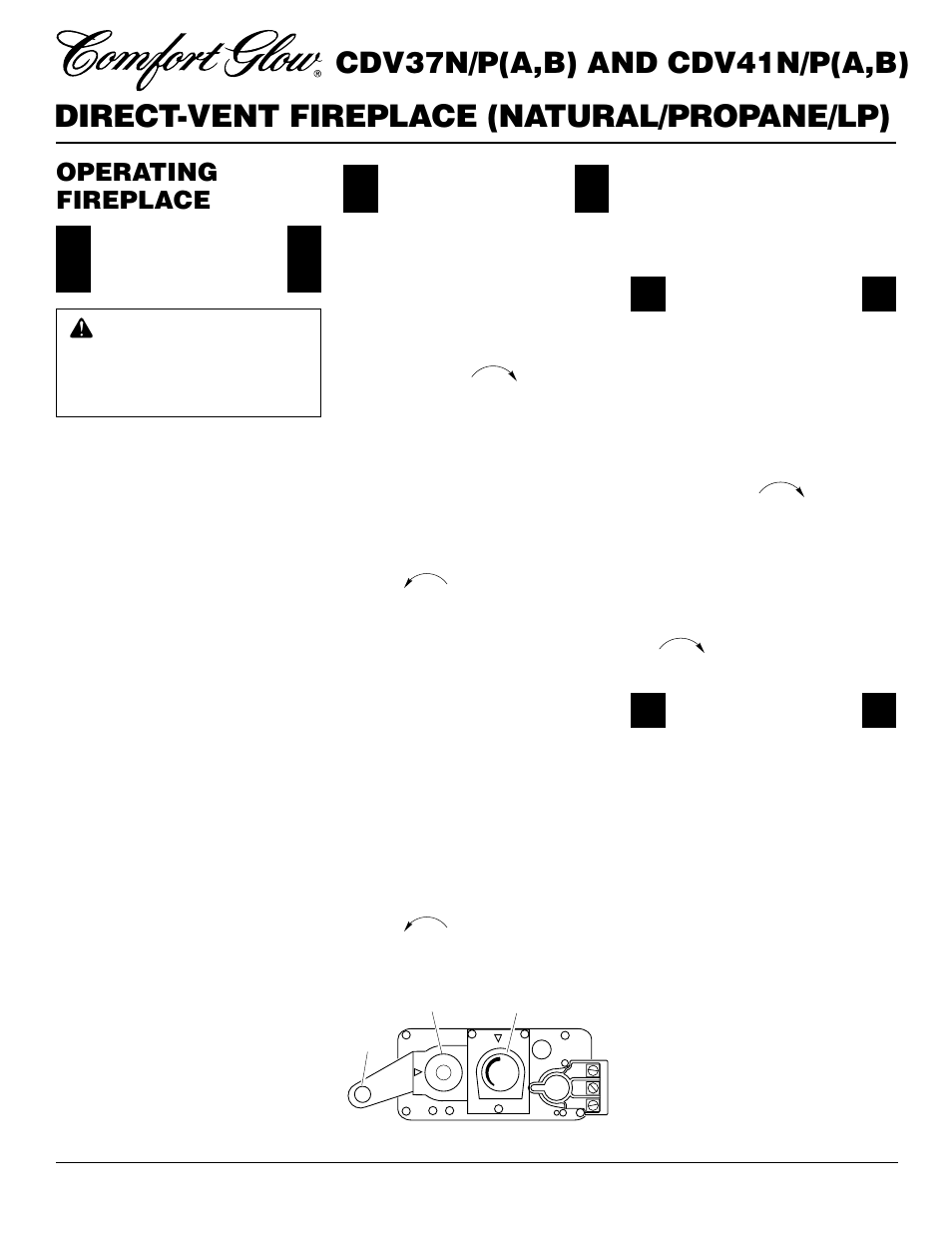 Direct-vent fireplace (natural/propane/lp), Cdv37n/p(a,b) and cdv41n/p(a,b), Operating fireplace | Desa CDV37N/P User Manual | Page 24 / 36