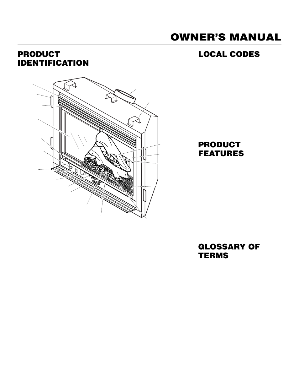 Owner’s manual, Product identification, Local codes product features | Glossary of terms | Desa CDV37N/P User Manual | Page 3 / 36