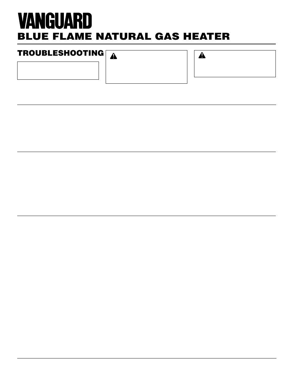 Blue flame natural gas heater, Troubleshooting | Desa VN2000BTD User Manual | Page 14 / 20