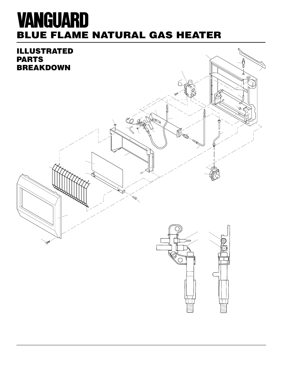 Blue flame natural gas heater, Illustrated parts breakdown, Ods/pilot assembly | Desa VN2000BTD User Manual | Page 18 / 20