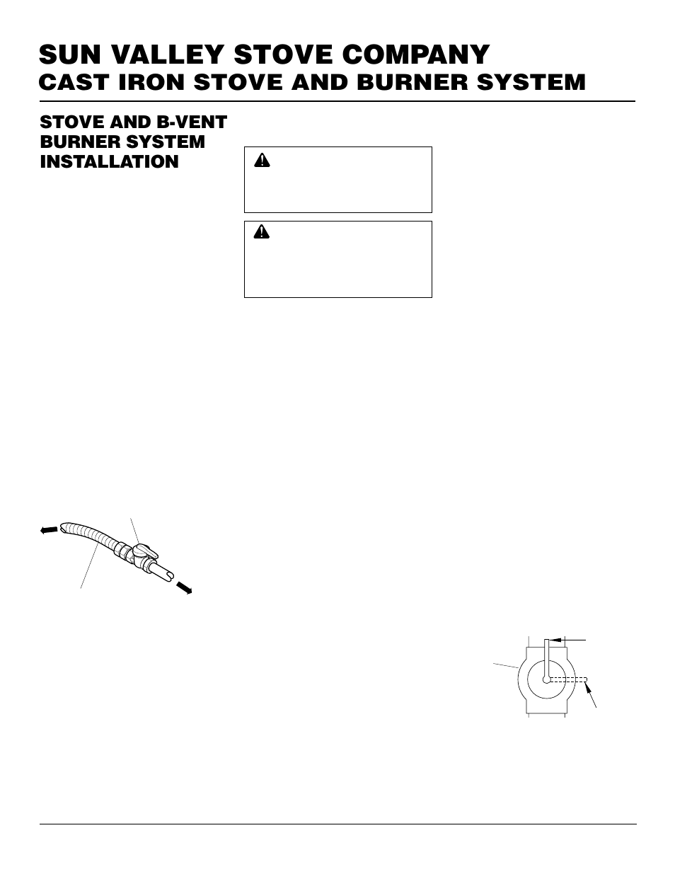 Sun valley stove company, Cast iron stove and burner system, Stove and b-vent burner system installation | Continued | Desa MSRBVN User Manual | Page 14 / 32